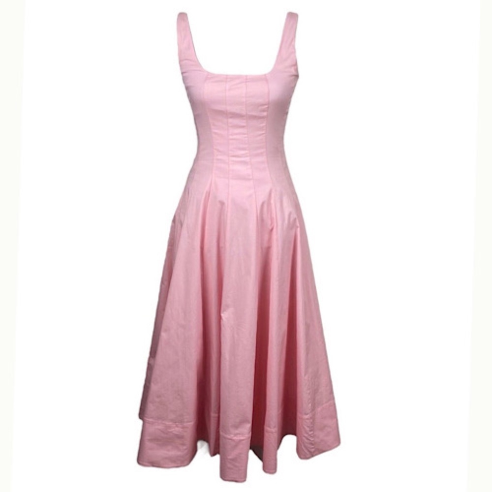 STAUD Pink Midi Dress